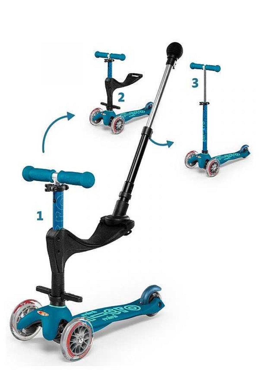 Jugar Micro | Patinete Mini Micro 3En1 Deluxe Azul Hielo