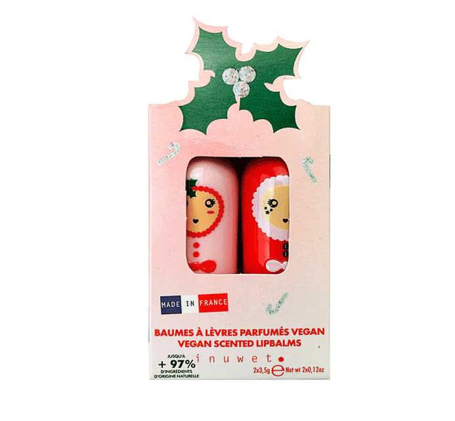 Cuidar Inuwet | Set De 2 B Lsamos Labiales Bunny Navidad (Mango Y Caramelo)