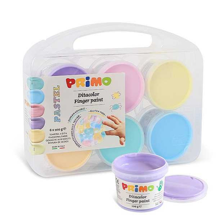 Jugar Primo | Pack De 6 Pinturas De Dedos Pastel