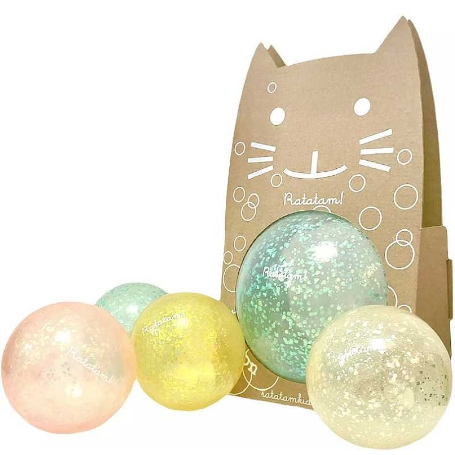 Jugar Ratatam | Pelota Gato Plata Burbujas 10Cm